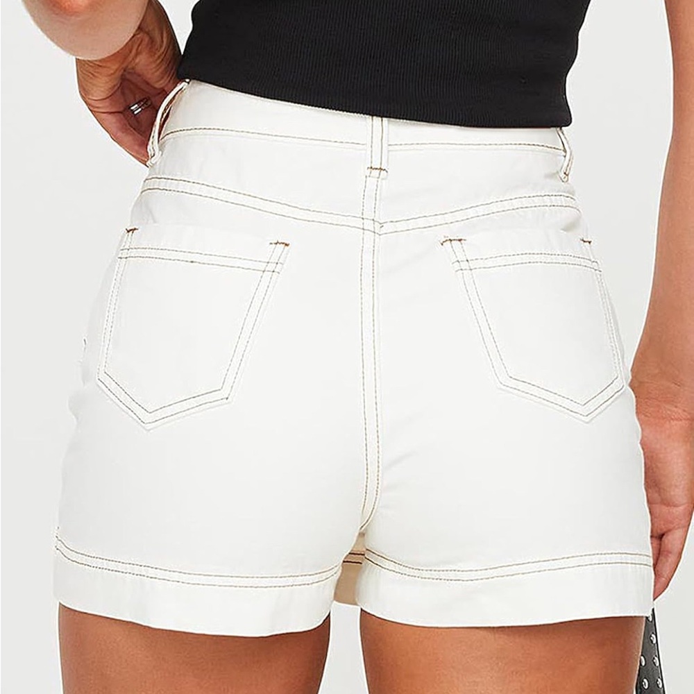 Amazon Women's Cream High Waist Shorts